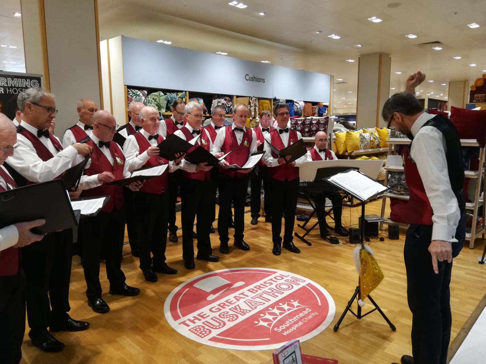 Choir performing at the Great Bristol Buskathon